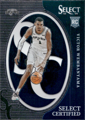 2023-24 Victor Wembanyama Panini Select CERTIFIED ROOKIE RC #3 San Antonio Spurs