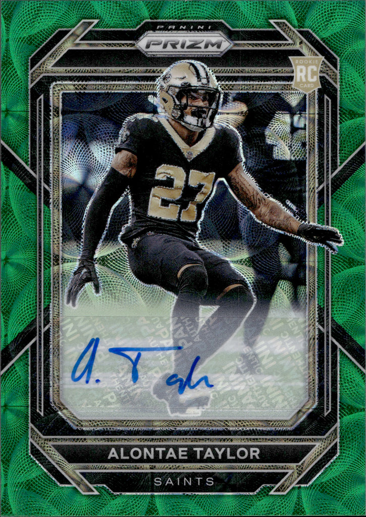 2022 Alontae Taylor Panini Prizm GREEN SCOPE ROOKIE AUTO 53/75 AUTOGRAPH  #392 New Orleans Saints