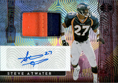 2022 Steve Atwater Panini Illusions IMMORTALIZED RED JERSEY AUTO 05/25 AUTOGRAPH RELIC #IJA-SAT Denver Broncos