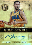 2012-13 Greivis Vasquez Panini Gold Standard GOLD STRIKE AUTO 137/249 AUTOGRAPH #9 New Orleans Pelicans