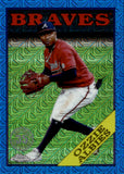 2023 Ozzie Albies Topps Series 2 BLUE REFRACTOR 1988 DESIGN SILVER PACK MOJO 118/150 #2T88C-33 Atlanta Braves
