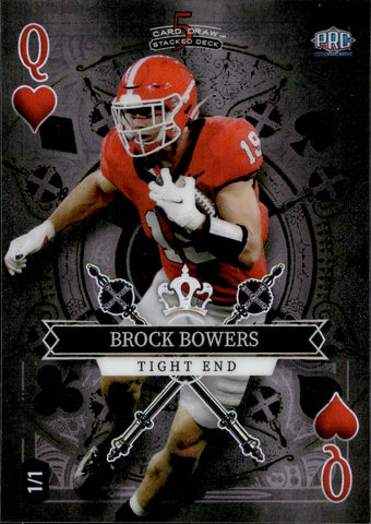 2023 Brock Bowers Wild Card 5 Card Draw Stacked Deck BLACK ROOKIE 1/1 ONE OF ONE RC #SD-BB Las Vegas Raiders