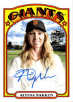 2023 Alyssa Nakken Topps Archives 1972 FAN FAVORITES AUTO AUTOGRAPH #72FF-AN San Francisco Giants