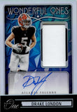 2024 Drake London Panini One WONDERFUL ONES PATCH AUTO 03/99 AUTOGRAPH RELIC #376 Atlanta Falcons