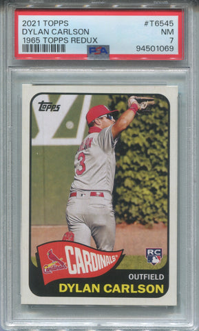 2021 Dylan Carlson Topps 1965 TOPPS REDUX ROOKIE RC PSA 7 #T6545 St. Louis Cardinals 1069