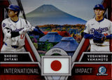 2024 Shohei Ohtani Yoshinobu Yamamoto Bowman Chrome INTERNATIONAL IMPACT #II-1 Los Angeles Dodgers