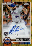 2026 Alex Carrillo Topps Chrome ROOKIE GOLD RAYWAVE AUTO 15/50 AUTOGRAPH RC #RA-AC New York Mets