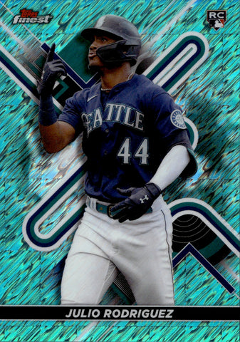 2022 Julio Rodriguez Topps Finest AQUA SHIMMER ROOKIE 038/175 RC #23 Seattle Mariners