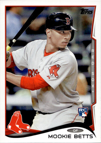 2014 Mookie Betts Topps Update ROOKIE RC #US-26 Boston Red Sox 2