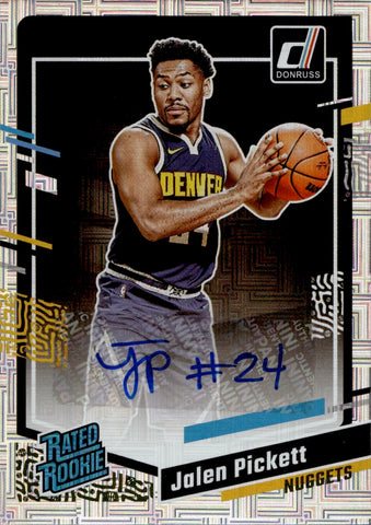 2023-24 Jalen Pickett Panini Donruss Choice RATED ROOKIE AUTO AUTOGRAPH #295 Denver Nuggets