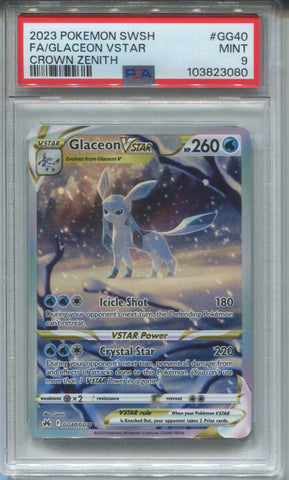 2023 FA/ Glaceon VSTAR SWSH CROWN ZENITH PSA 9 #GG40 3080