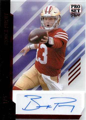 2024 Brock Purdy Leaf Pro Set Pure HOLO RED AUTO 1/5 AUTOGRAPH #BA-BP1 San Francisco 49ers