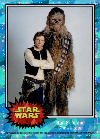 2022 Han Solo and Chewbacca Topps Chrome Star Wars Sapphire Edition #121 2