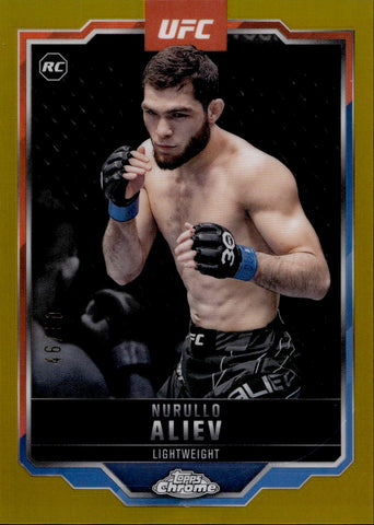 2025 Nurullo Aliev Topps Chrome GOLD REFRACTOR ROOKIE 46/50 #105
