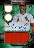 2024 Masyn Winn Topps Triple Threads EMERALD ROOKIE TRIPLE JERSEY AUTO 11/50 AUTOGRAPH RELIC #RAR-MW St. Louis Cardinals