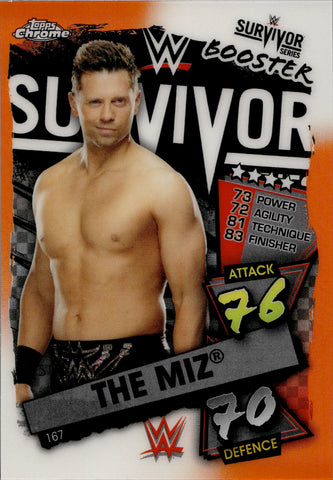 2021 The Miz Topps WWE Slam Attax ORANGE REFRACTOR 20/25 SURVIVOR SERIES BOOSTER #167 Monday Night Raw