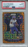 2020 Justin Jefferson Panini Prizm ORANGE LAZER ROOKIE RC PSA 10 #398 Minnesota Vikings 7791