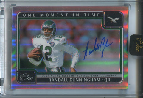 2024 Randall Cunningham Panini One ONE MOMENT IN TIME AUTO 42/99 AUTOGRAPH #389 Philadelphia Eagles