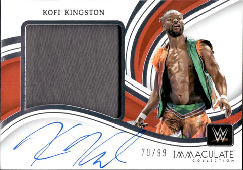 2023 Kofi Kingston Panini Immaculate Collection WWE JUMBO SHIRT AUTO 70/99 AUTOGRAPH RELIC #MA-KKG Monday Night Raw