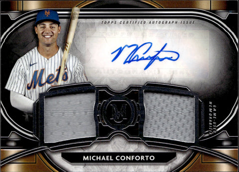 2021 MIchael Conforto Topps Museum Collection SIGNATURE SWATCHES DUAL JERSEY AUTO 349/349 AUTOGRAPH RELIC #SPDRA-MCO New York Mets