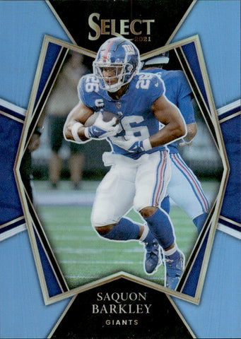 2021 Saquon Barkley Panini Select LIGHT BLUE PREMIER LEVEL 49/99 New York Giants