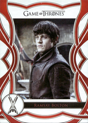 2020 Ramsay Bolton Rittenhouse Game of Thrones THE COMPLETE SERIES THE CAST RED PARALLEL 29/75 #C65