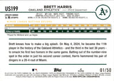 2024 Brett Harris Topps Update ROOKIE SKELETON 01/50 RC #US199 Oakland A's