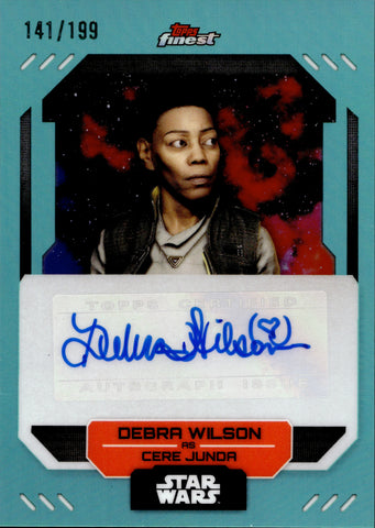 2023 Debra Wilson as Cere Junda Topps Finest Star Wars AQUA REFRACTOR AUTO 141/199 AUTOGRAPH #FA-DW