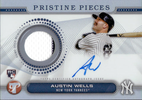 2024 Austin Wells Topps Pristine PIECES JERSEY AUTO AUTOGRAPH RELIC #PPAR-AW New York Yankees