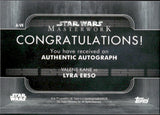 2020 Valene Kane as Lyra Erso Autograph Topps Star Wars Masterwork #A-VK AUTO 2