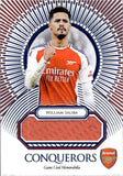 2025 William Saliba Relic Futera Club Unique #ACQ09 04/04 CONQUERORS ARSENAL