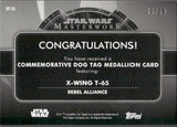 2020 Luke Skywalker Topps Star Wars Masterwork #DT-XL DOG TAG COMMEMORATIVE MEDALLION CARD 50/50 PURPLE