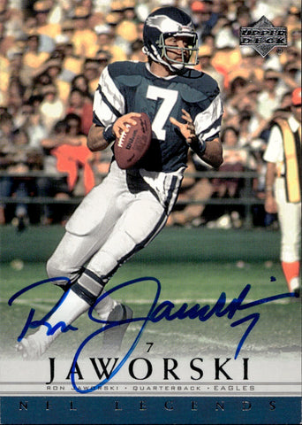 2000 Ron Jaworski Upper Deck Legends AUTO Philadelphia Eagles #RJ DAMAGED