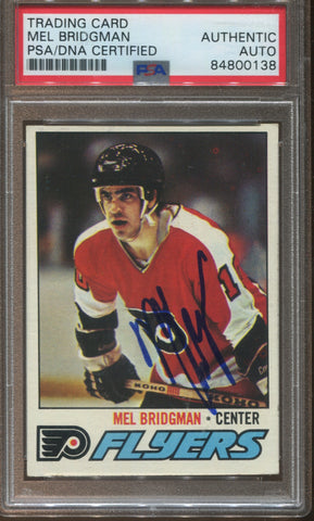 1977-78 Mel Bridgman Topps AUTHENTIC AUTOGRAPH PSA/DNA Philadelphia Flyers #121 0138