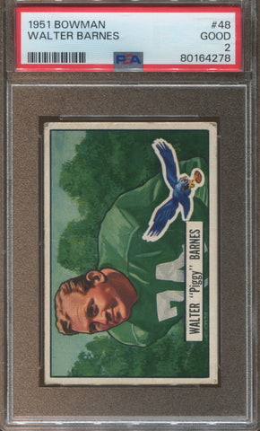 1951 Walter Barnes Bowman PSA 2 Philadelphia Eagles #48 4278