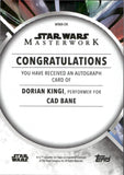 2022 Dorian King as Cade Bane Autograph Topps Star Wars Masterwork #MWA-DK AUTO 2