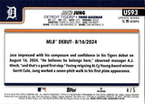 2025 Jace Jung Topps Update Series RED FOIL ROOKIE AUTO 4/5 AUTOGRAPH #US93 Detroit Tigers