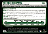 2011 Freddie Freeman Bowman Chrome ROOKIE RC #185 Atlanta Braves