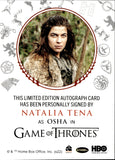 2022 Natalia Tena as Osha Rittenhouse Game of Thrones Volume 2 RED INK AUTO AUTOGRAPH #_NATE 2