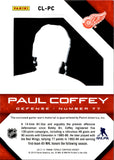 2013-14 Paul Coffey Panini Totally Certified CLEAR CLOTH JERSEY 004/100 RELIC #CL-PC Detroit Red Wings HOF