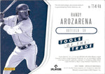 2021 Randy Arozarena Panini Absolute GOLD TOOLS OF THE TRADE QUAD LOGO PATCH 03/10 RELIC #TT2S-RA Tampa Bay Rays