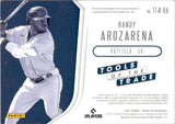 2021 Randy Arozarena Panini Absolute GOLD TOOLS OF THE TRADE QUAD LOGO PATCH 03/10 RELIC #TT2S-RA Tampa Bay Rays