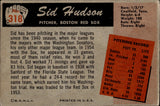 1955 Sid Hudson Bowman #318 Boston Red Sox BV $25