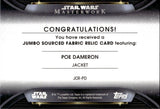 2021 Poe Dameron Topps Masterwork JUMBO SOURCED FABRIC COSTUME JACKET RELIC #JCR-PD