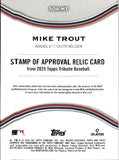 2025 Mike Trout Topps Tribute STAMP OF APPROVAL JERSEY 090/199 RELIC #SOA-MT Anaheim Angels