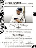 2022 Wade Boggs Leaf In the Game Used WHITE SPARKLE SUPER SWATCH JUMBO JERSEY AUTO 04/12 AUTOGRAPH RELIC #SSS-WB1 Boston Red Sox HOF