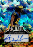 2025 Bryce Underwood Leaf Signature Series AQUATIC CRACKED ICE ROOKIE AUTO 1/1 ONE OF ONE AUTOGRAPH #A-BU1 Michigan Wolverines