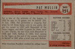 1954 Pat Mullin Bowman #151 Detroit Tigers BV $12