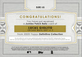 2020 Lucas Giolito  Topps Definitive JERSEY 24/45 RELIC #DJRC-LG Chicago White Sox