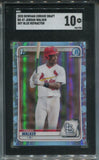 2020 Jordan Walker Bowman Chrome Draft 1ST BOWMAN SKY BLUE REFRACTOR SGC 10 #BD-57 St. Louis Cardinals 7784